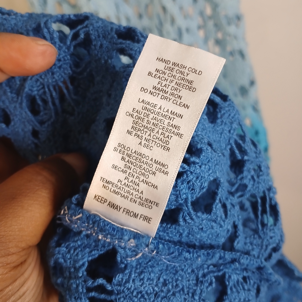 New! Altar'd State Blue Ombre Crochet Dress & Swim Cover Up S/M NWOT - Picture 6 of 9